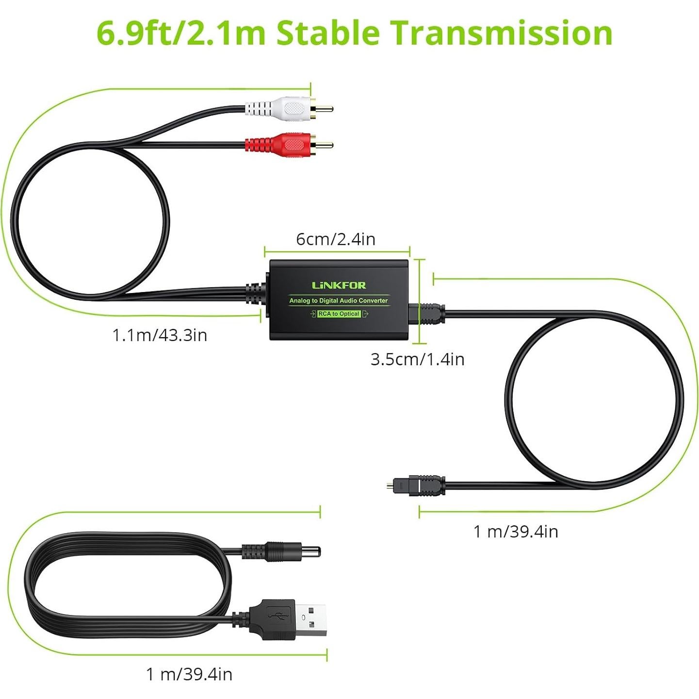 Convertidor de Audio RCA a Digital Toslink SPDIF LiNKFOR
