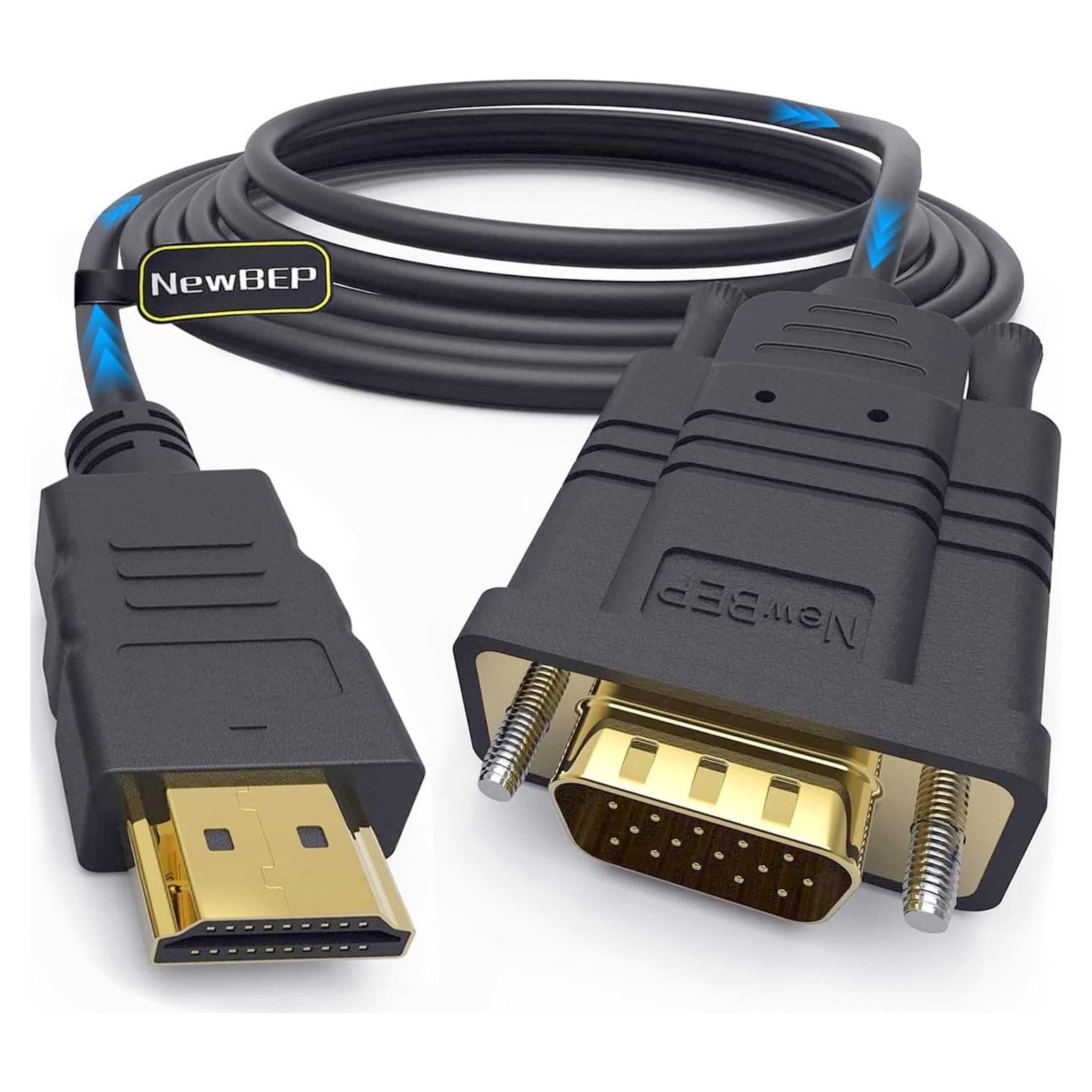 Cable Adaptador HDMI a VGA NewBEP 1.8m 1080P Conector Oro