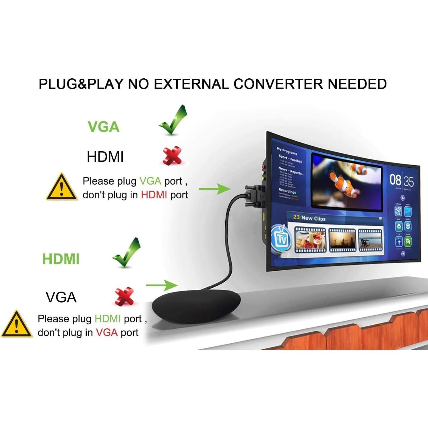Cable Adaptador HDMI a VGA NewBEP 1.8m 1080P Conector Oro