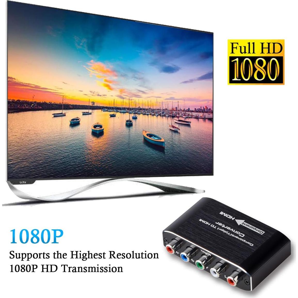 Convertidor de Componente a HDMI Anber-Tech 1080P Negro