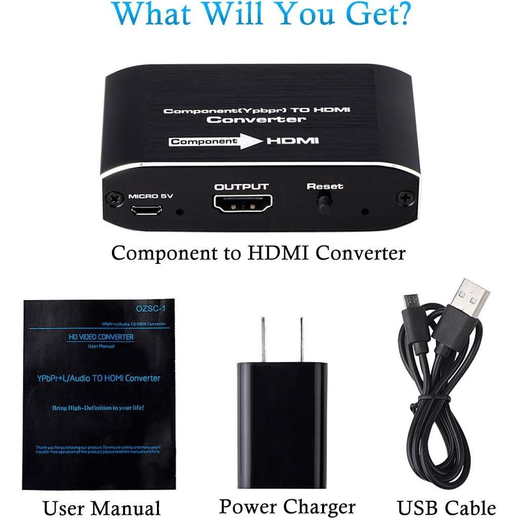 Convertidor de Componente a HDMI Anber-Tech 1080P Negro