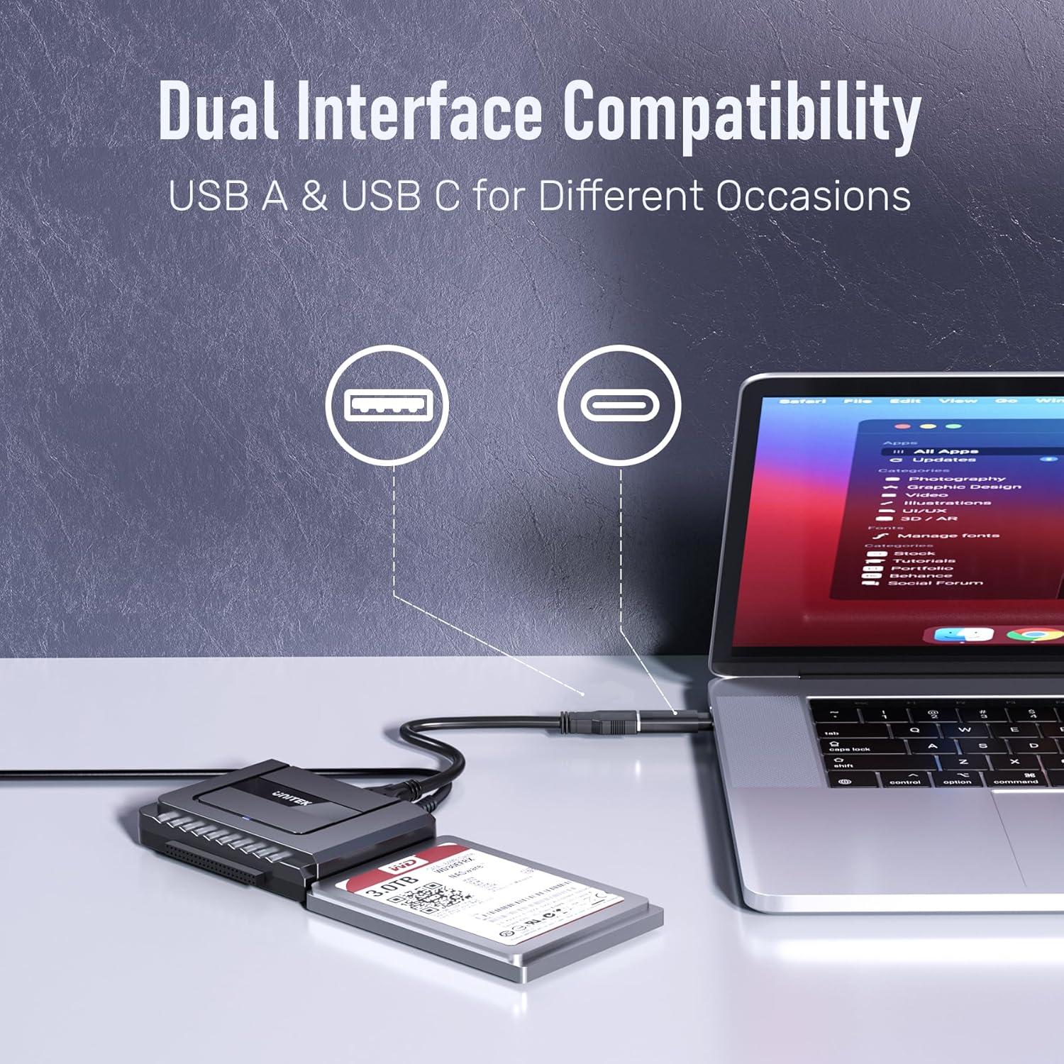 Adaptador Unitek USB C a SATA IDE 2.5/3.5" HDD/SSD