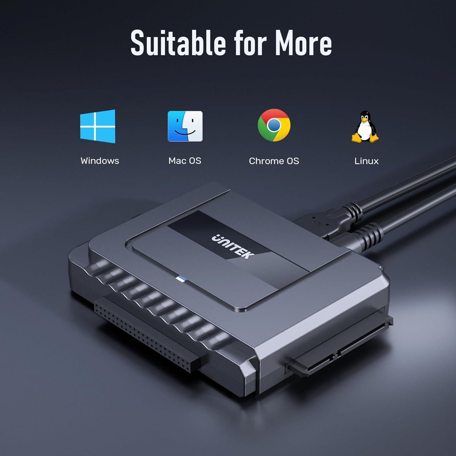 Adaptador Unitek USB C a SATA IDE 2.5/3.5" HDD/SSD