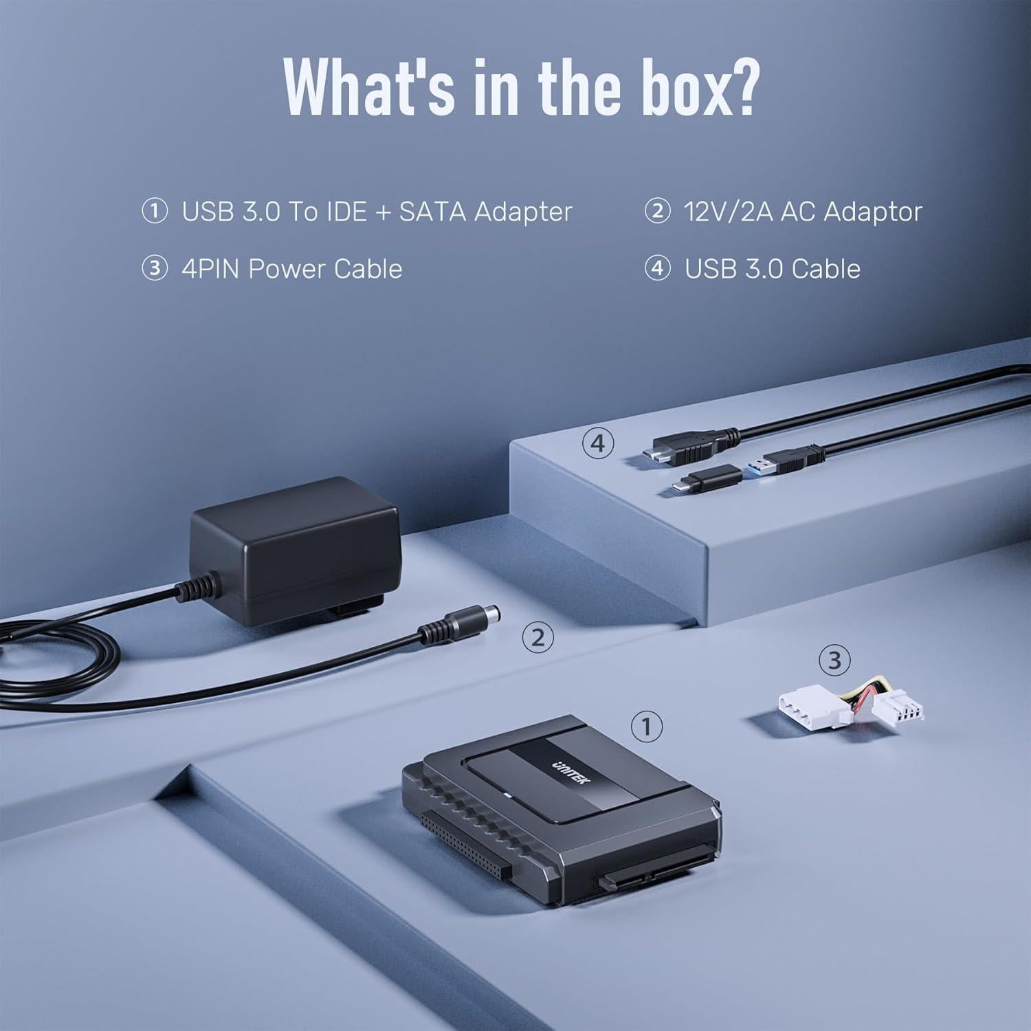 Adaptador Unitek USB C a SATA IDE 2.5/3.5" HDD/SSD