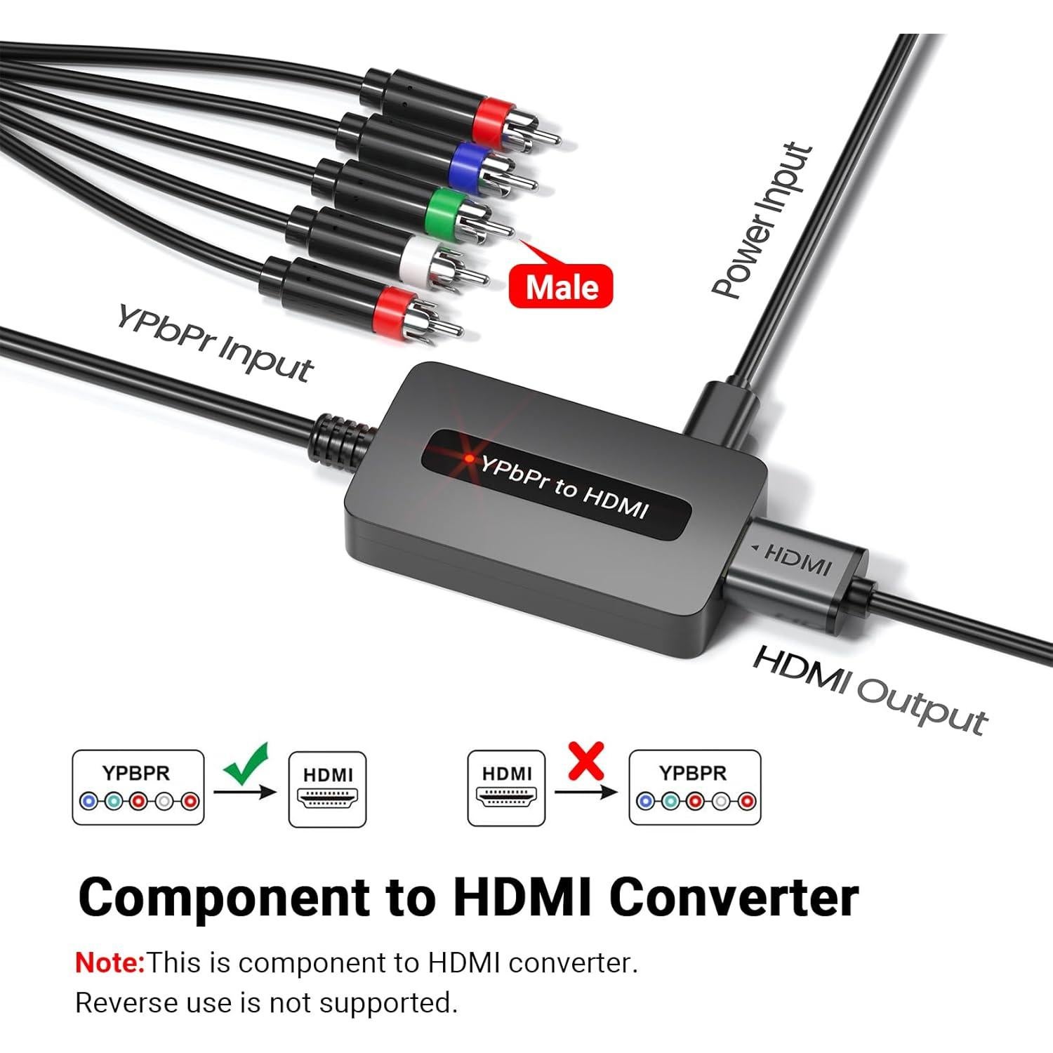 Convertidor de Componente Macho a HDMI 1080P Meng Meng