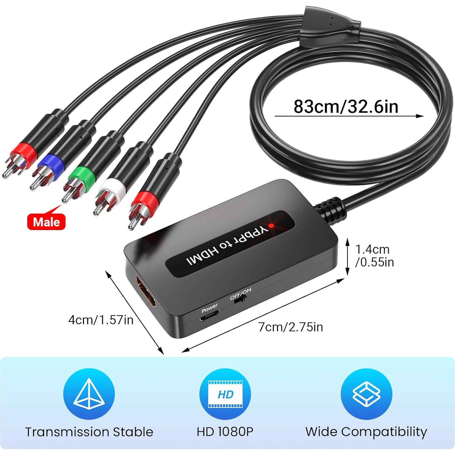 Convertidor de Componente Macho a HDMI 1080P Meng Meng