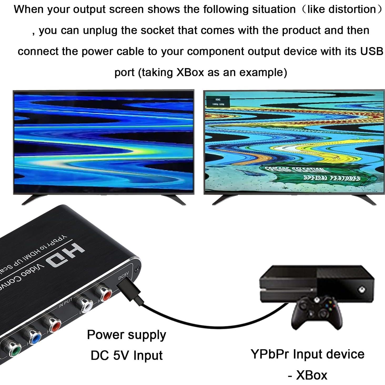 Convertidor YPbPr a HDMI Anber-Tech YPB200A con Escalado