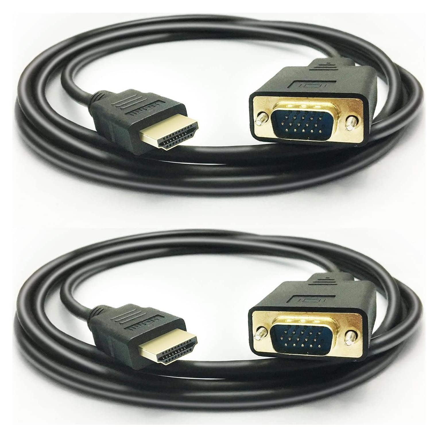 Cable HDMI a VGA PeoTRIOL 1.83m Macho a Macho 1080p 2Pack
