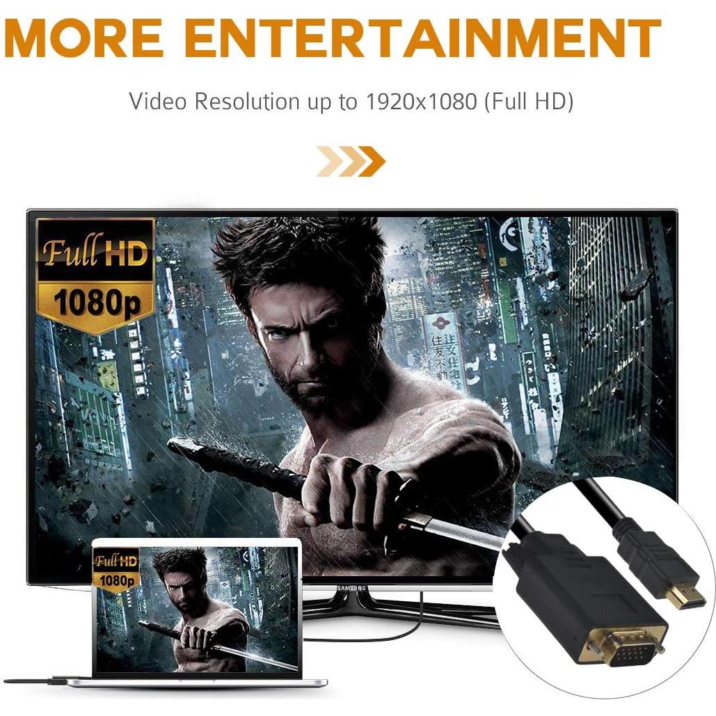 Cable HDMI a VGA PeoTRIOL 1.83m Macho a Macho 1080p 2Pack