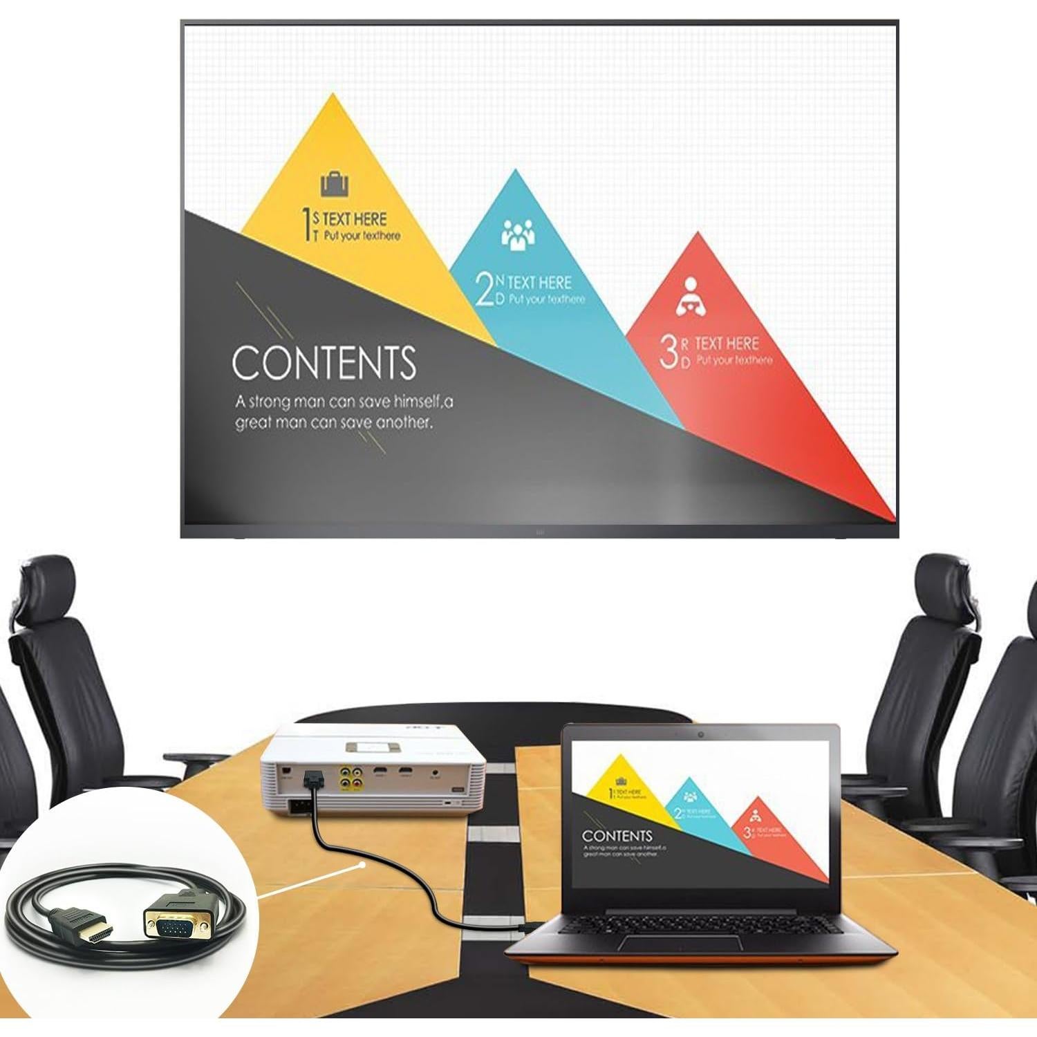 Cable HDMI a VGA PeoTRIOL 1.83m Macho a Macho 1080p 2Pack