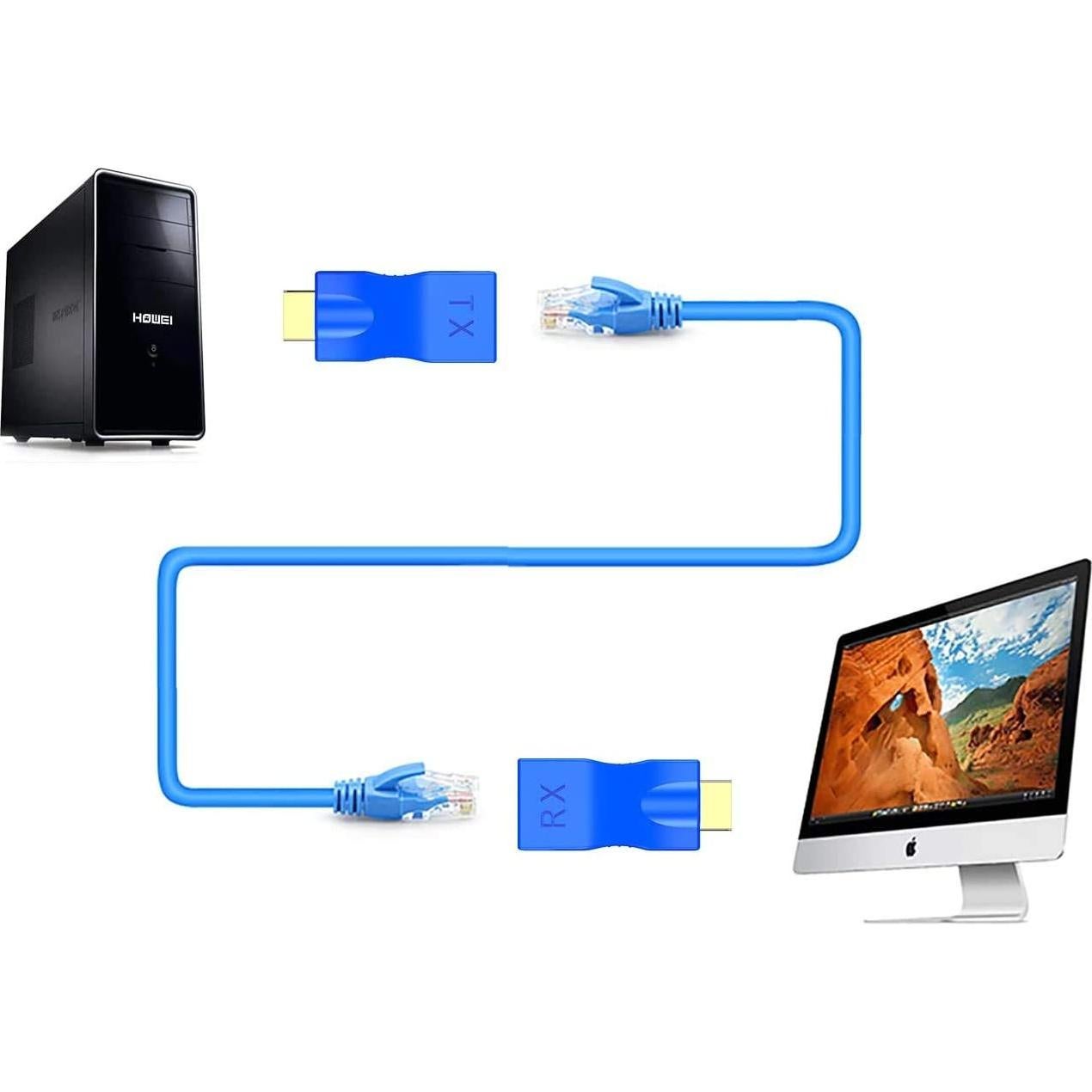 Adaptador Extensor HDMI a RJ45 BERLAT 1080P 30m