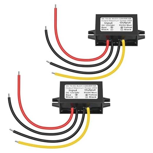 Módulo Convertidor de Voltaje Klnuoxj 12V/24V a 5V 5A 25W