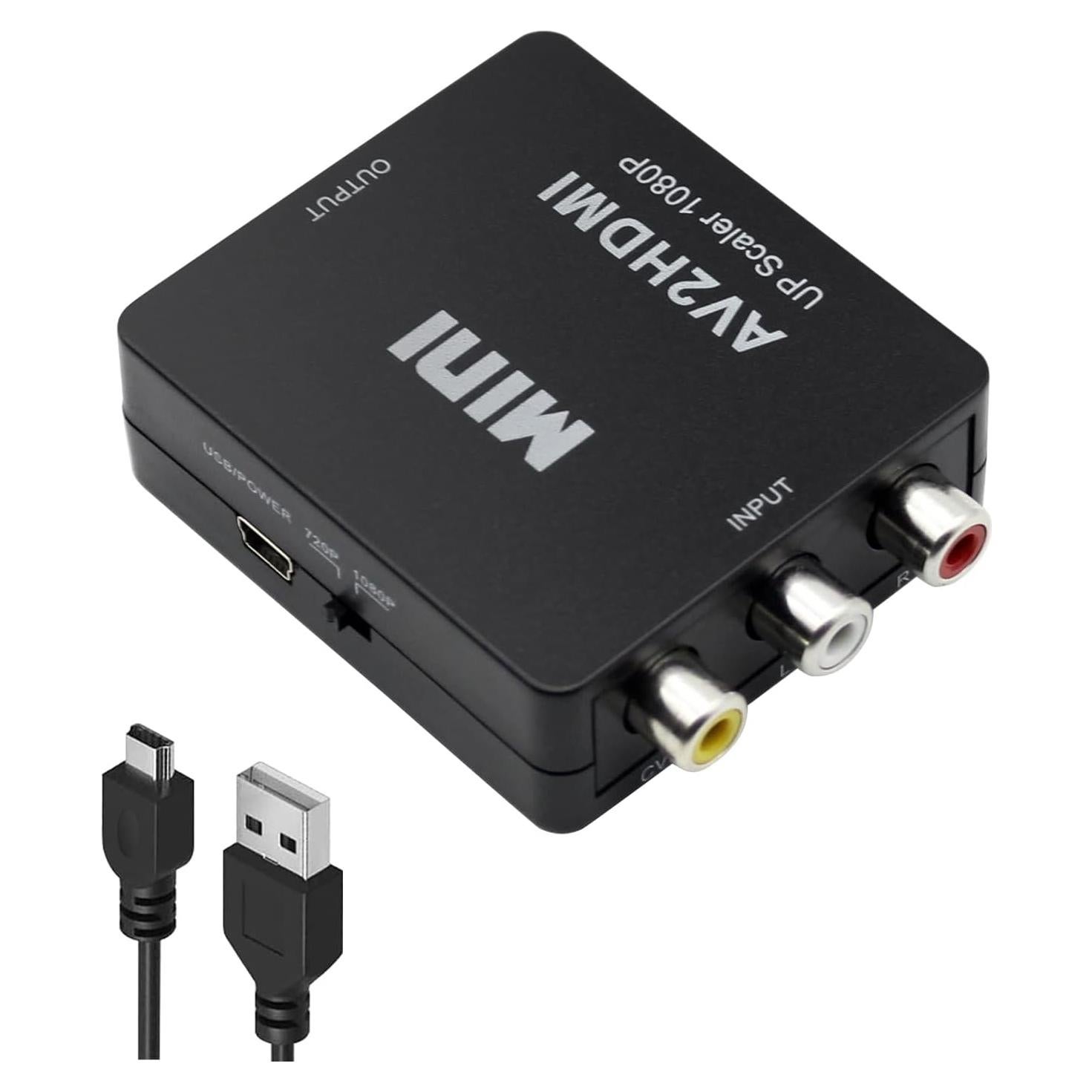 Convertidor RCA a HDMI Sorthol 1080P AV a HDMI Plug and Play