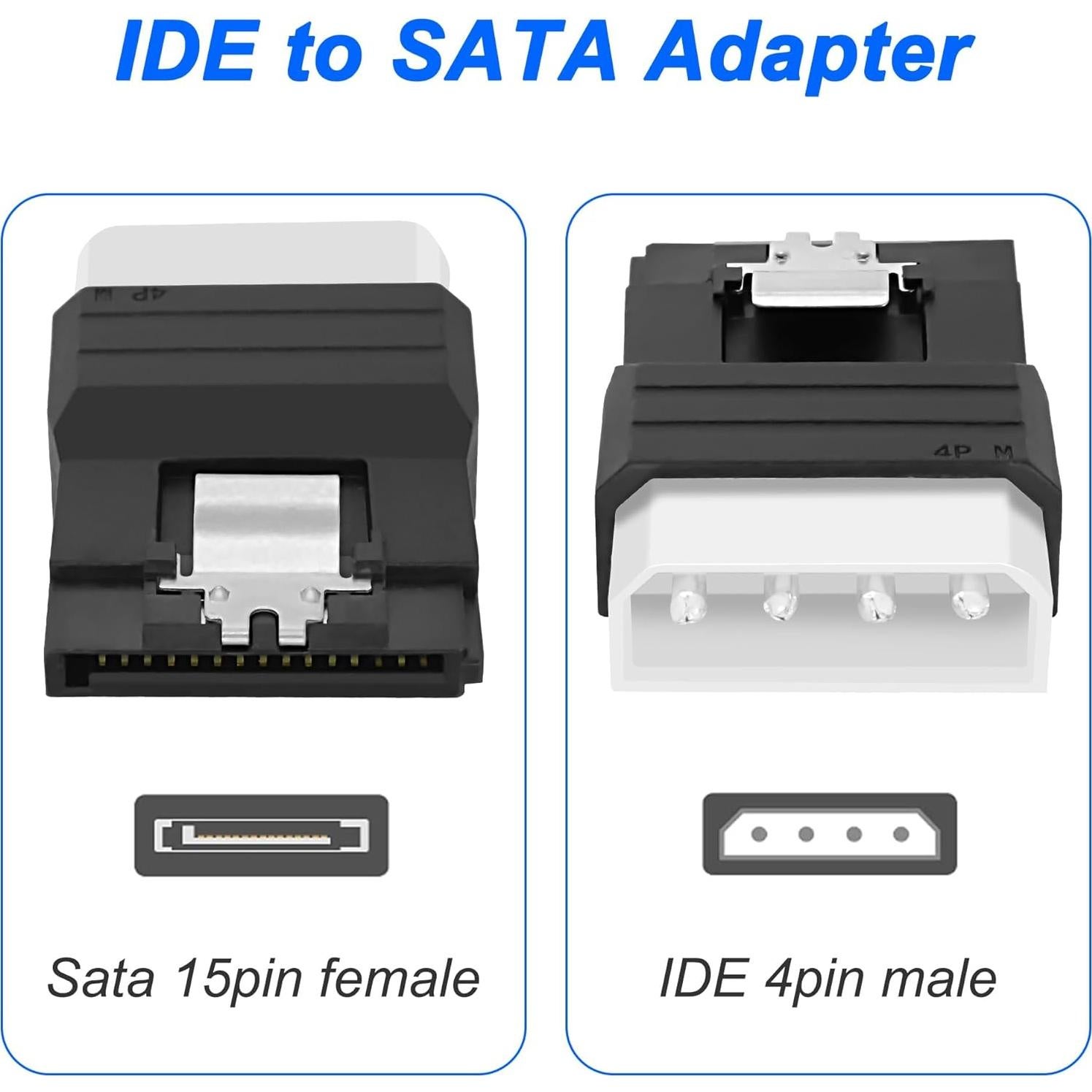 Adaptador de Poder IDE a SATA 4 Pines a 15 Pines - 2PCS
