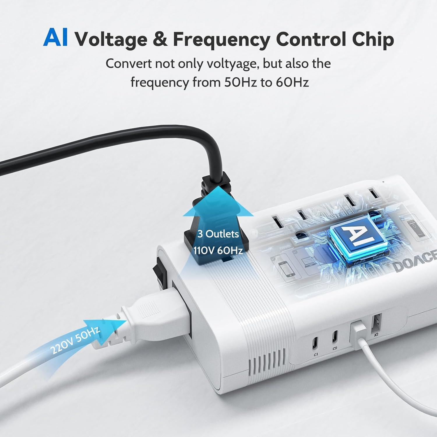 Convertidor de Voltaje DOACE 220V a 110V 350W para Viajes