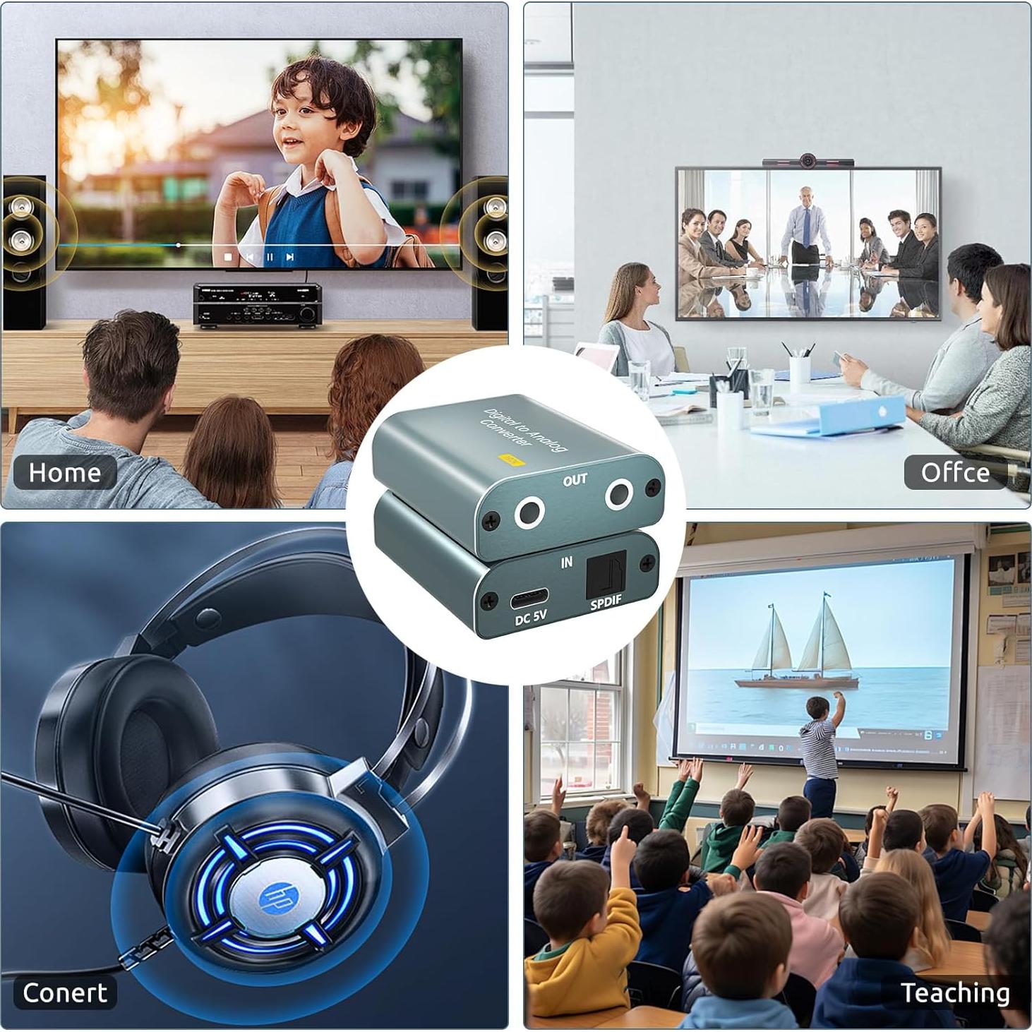 Convertidor DAC Hdiwousp Óptico a Doble Jack 3.5mm 192kHz