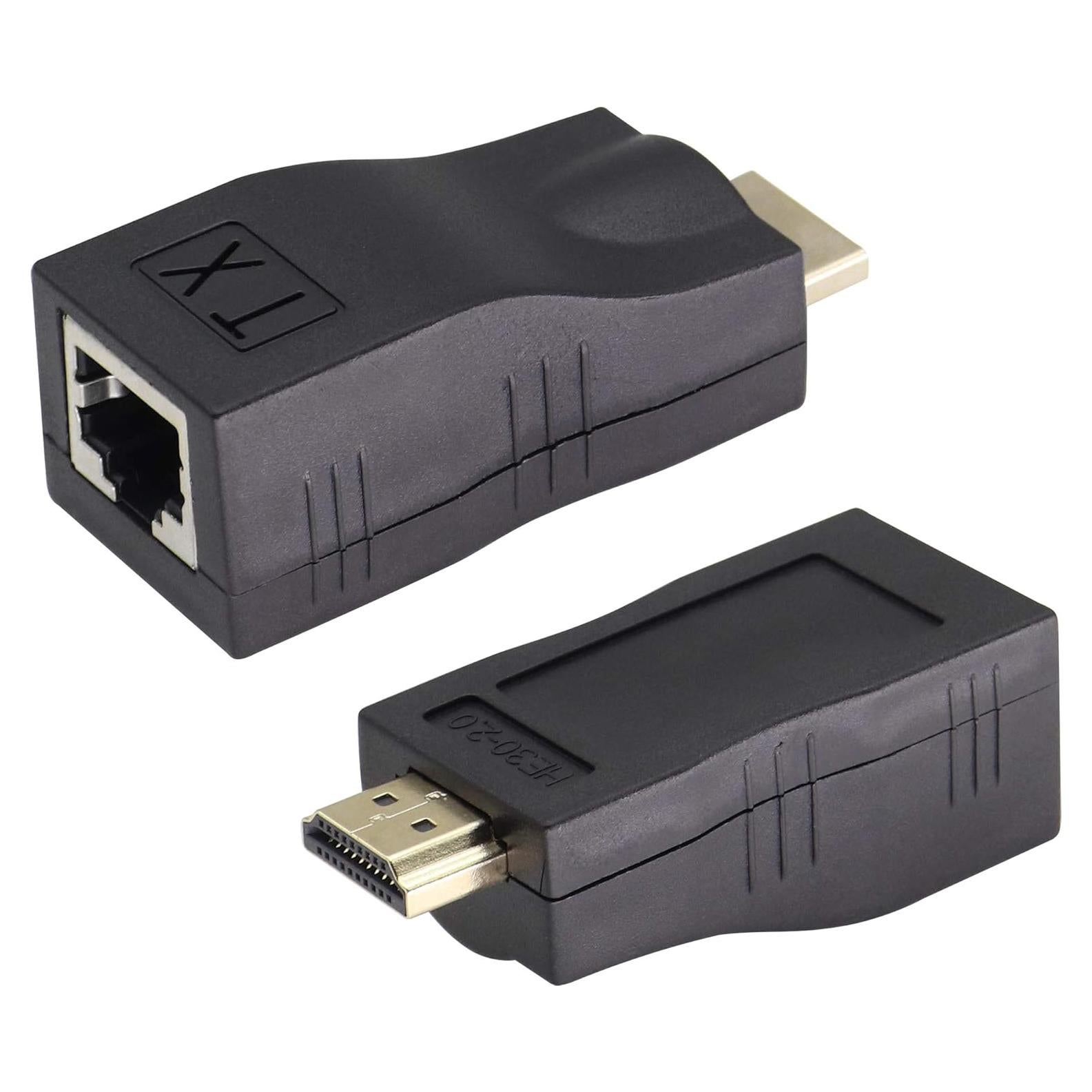 Extensor HDMI a RJ45 zdyCGTime 1080P 30m 2Pack Negro