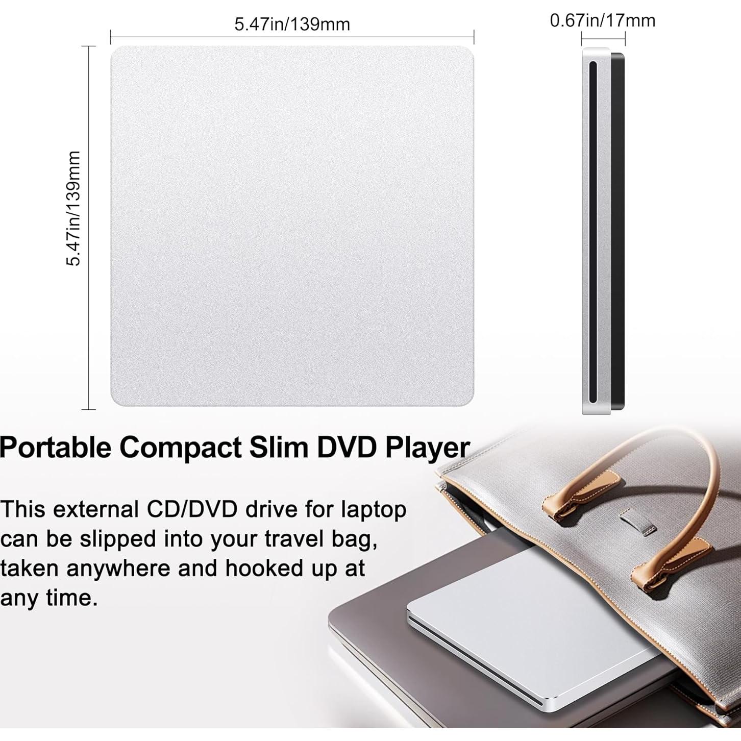 Unidad Externa de CD/DVD NOLYTH USB-C Plata 396g