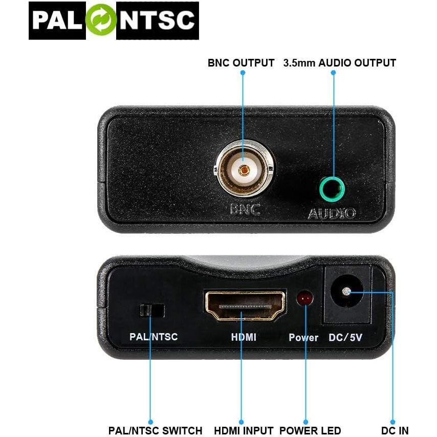 Convertidor HDMI a BNC AoeSpy - Adaptador de Video CVBS