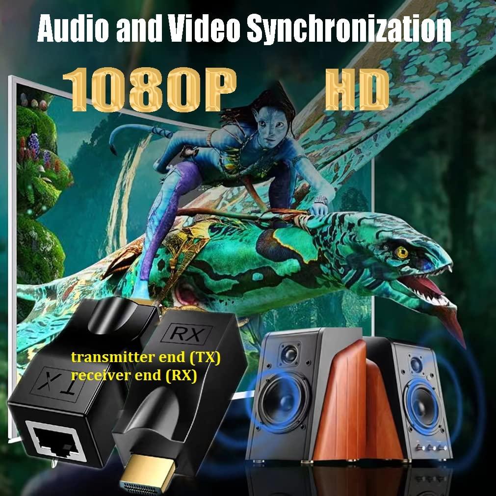 Extensor HDMI sobre Cat5e/6 MVBOONE 30m 4K HD 1080p Negro