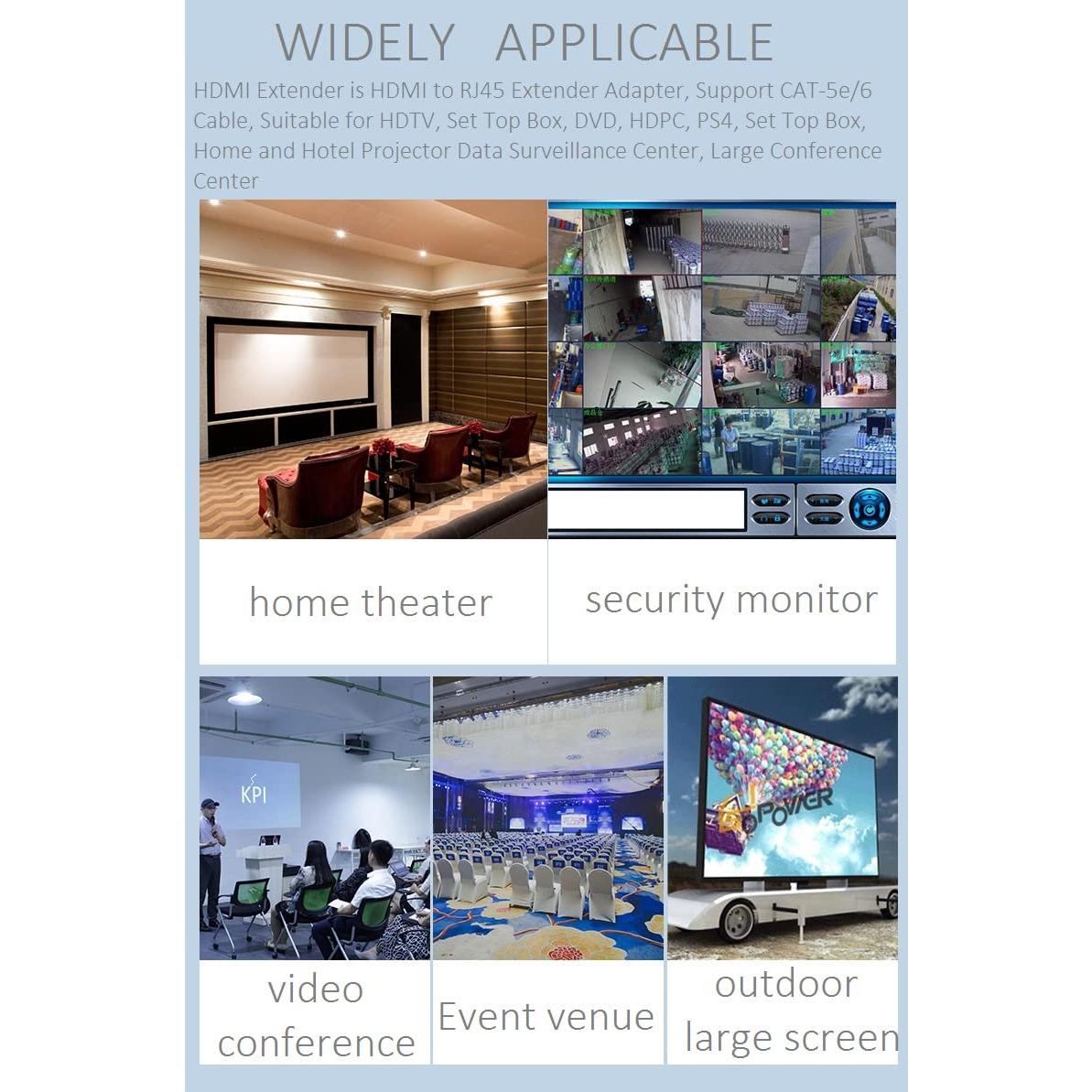 Extensor HDMI sobre Cat5e/6 MVBOONE 30m 4K HD 1080p Negro