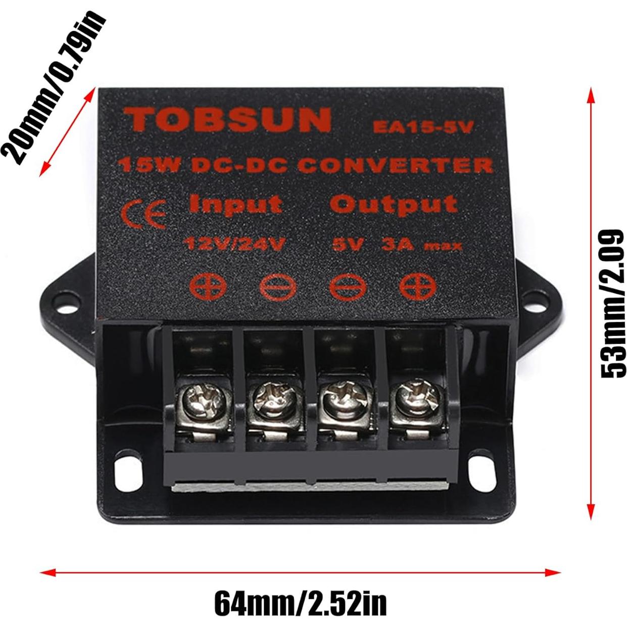 Convertidor Regulador de Voltaje DC 12V/24V a 5V 3A 15W XingHua