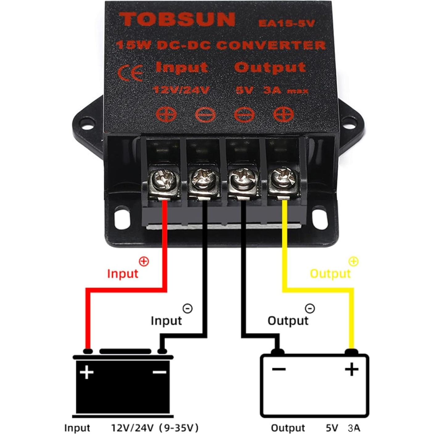 Convertidor Regulador de Voltaje DC 12V/24V a 5V 3A 15W XingHua