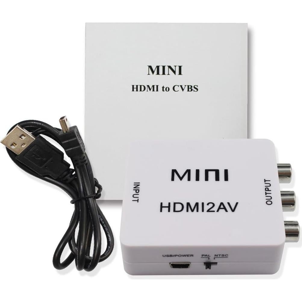 Adaptador HDMI a AV RCA HDSUNWSTD 1080P Mini Soporte PAL/NTSC