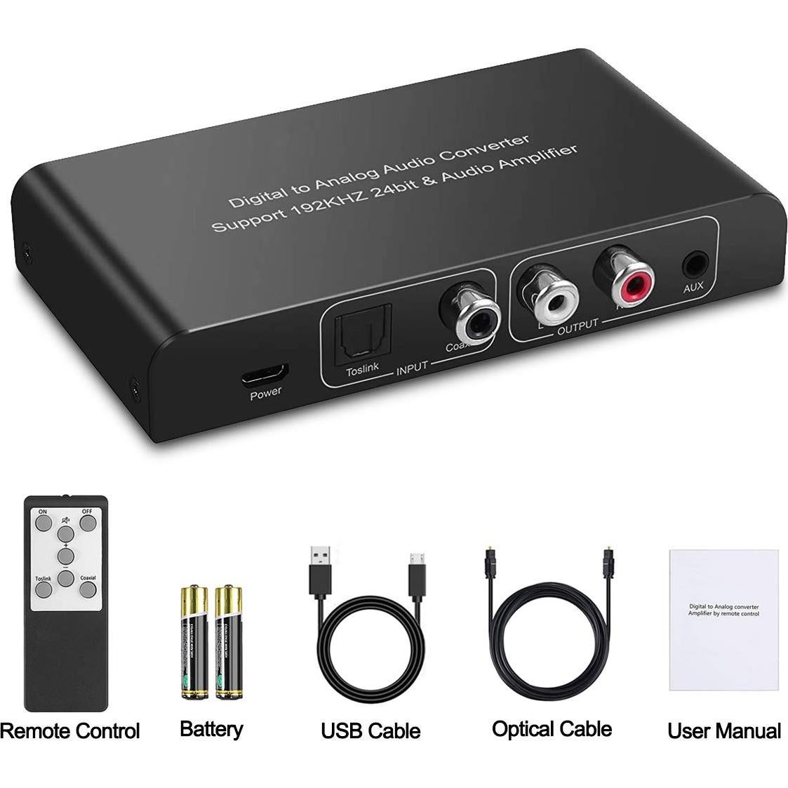 Convertidor de Audio Digital a Analógico Oneme 192KHz con Control Remoto