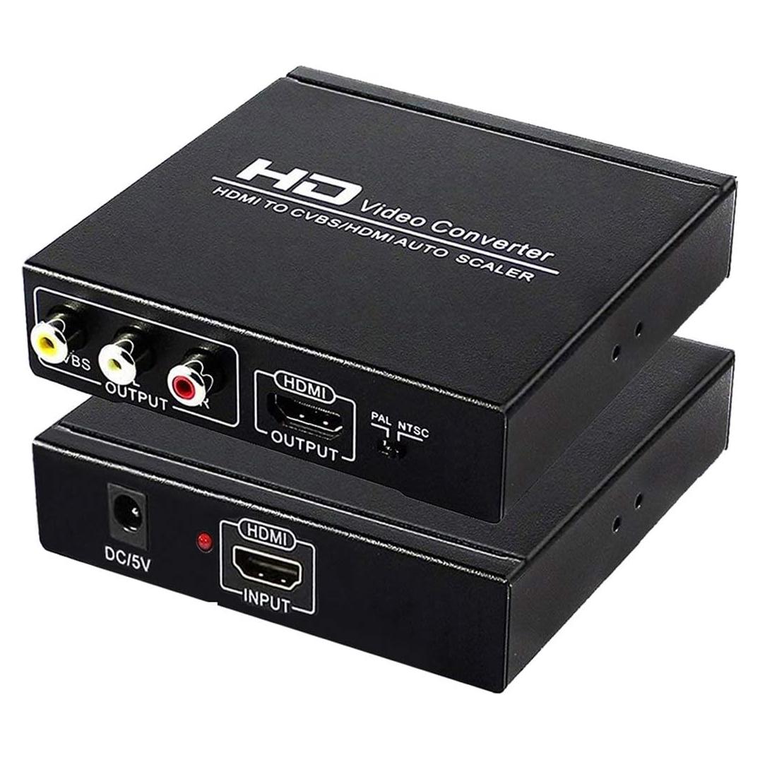 Adaptador HDMI a RCA y AV ENBUER 1080P, Soporta NTSC/PAL