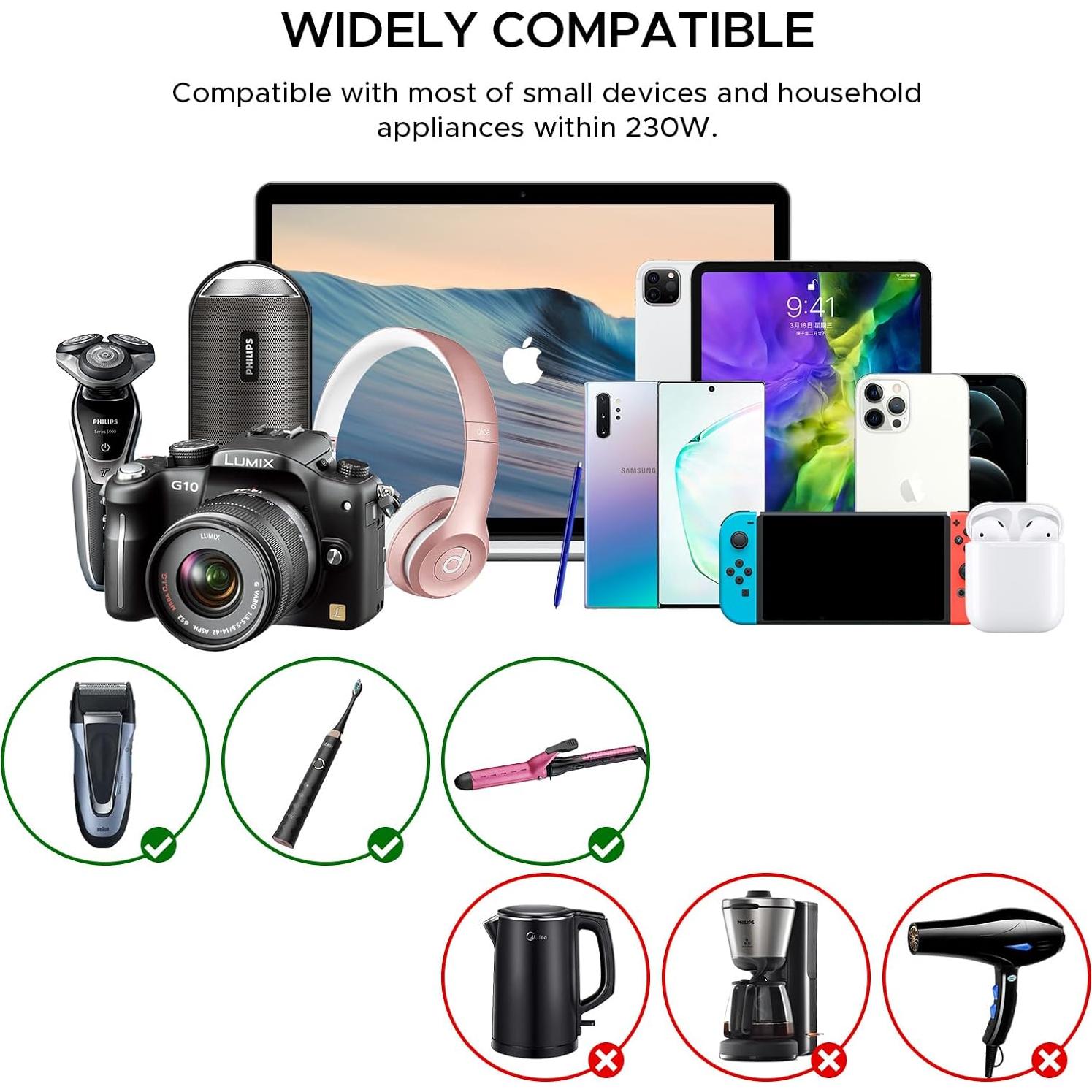 Convertidor de Voltaje 220V a 110V Key Power 230W USB-C