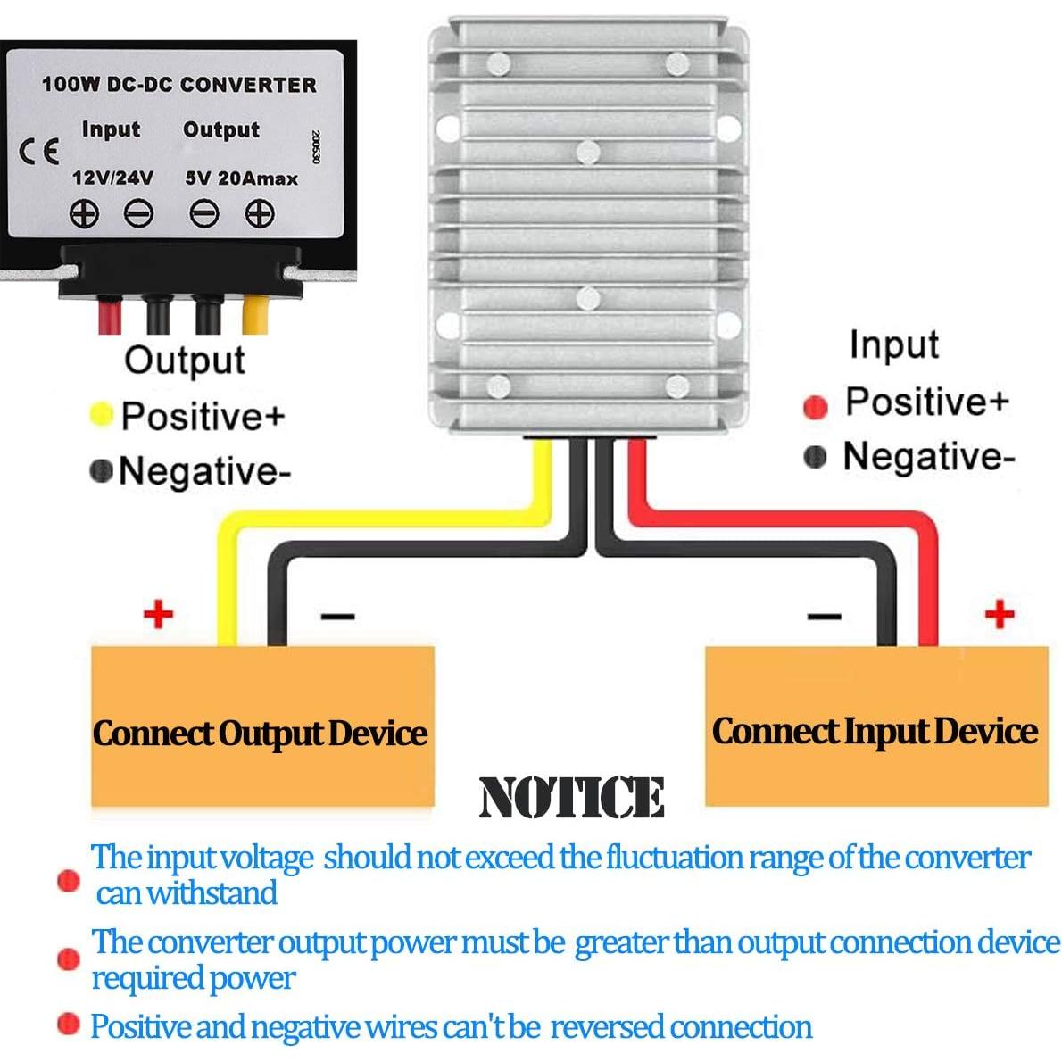 Convertidor de Voltaje DC 12V/24V a 5V 20A EPBOWPT