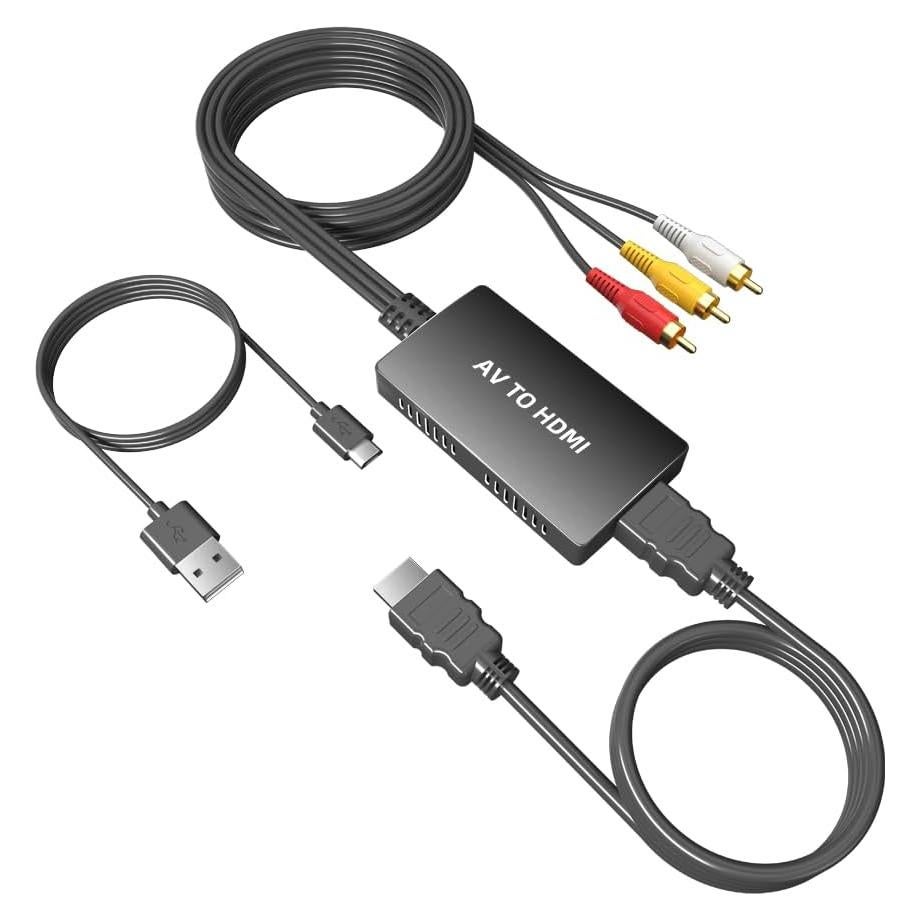 Convertidor RCA a HDMI Kirzi AV a HDMI 720P 1080P