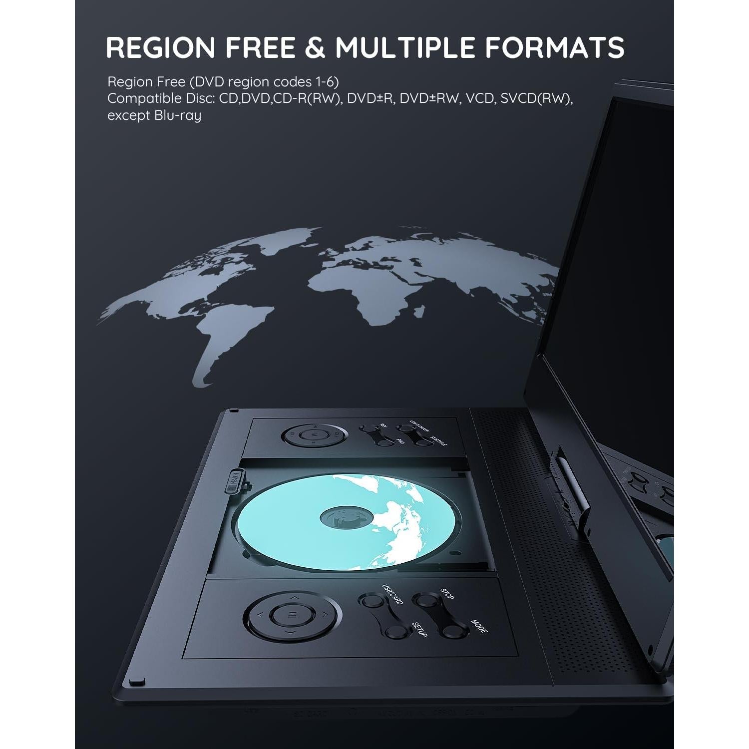 Reproductor de DVD Portátil BOIFUN BFN-142 14.1" HD Negro