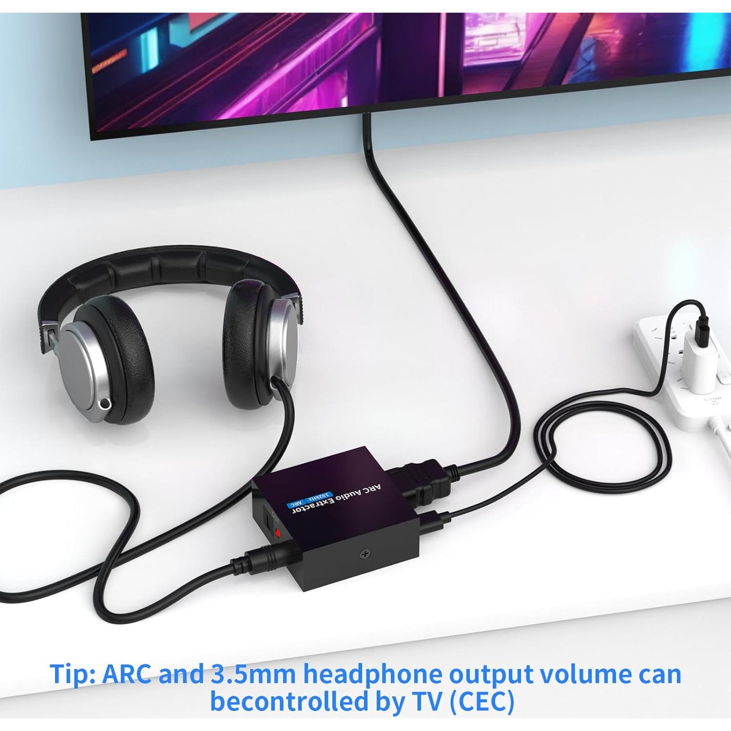 Extractor de Audio HDMI ARC Tihokile a Óptico 192KHz 3.5mm