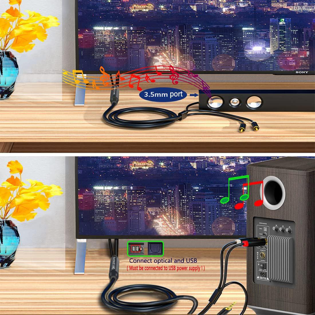 Cable Convertidor de Audio Digital a Analógico 5.03m DUOYUTING