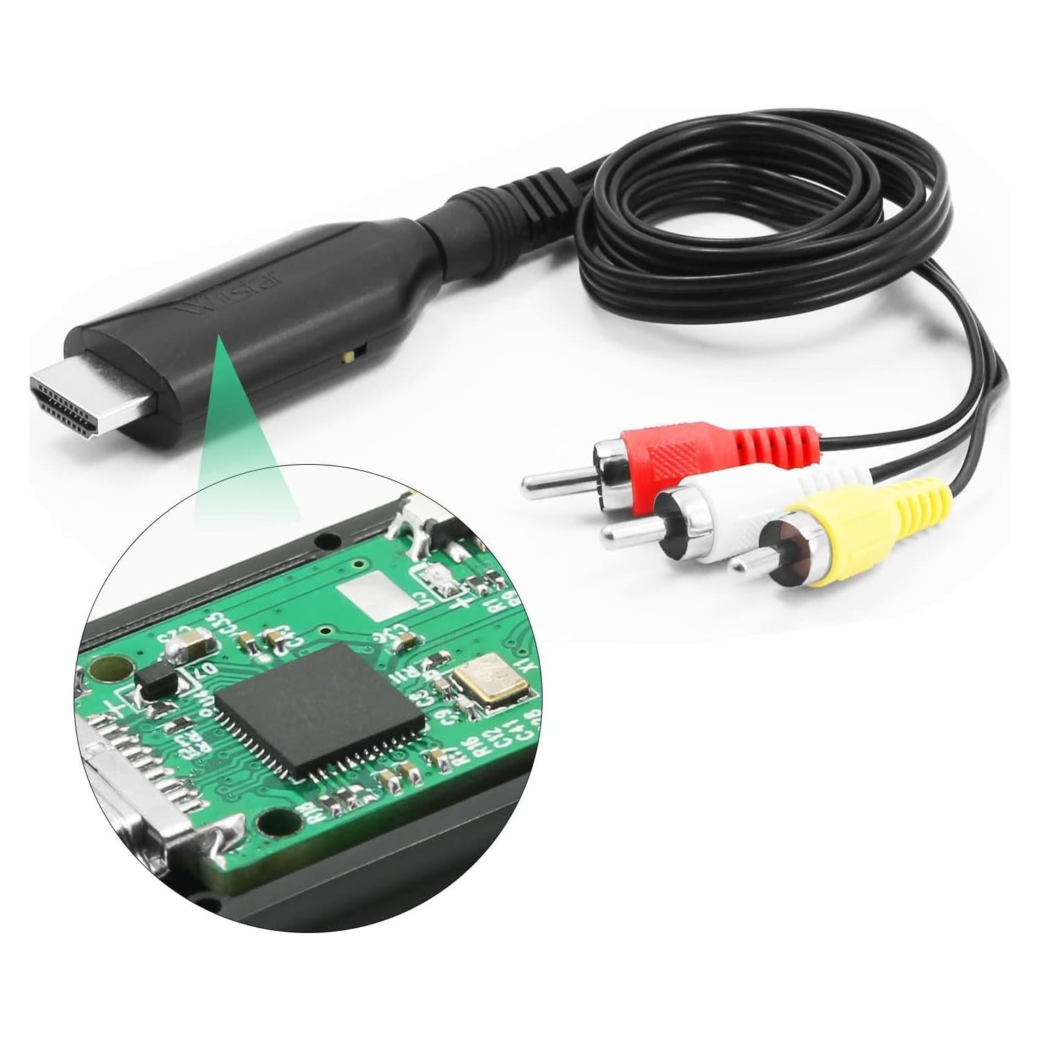 Adaptador HDMI a RCA HDSUNWSTD Full HD 1080p NTSC PAL