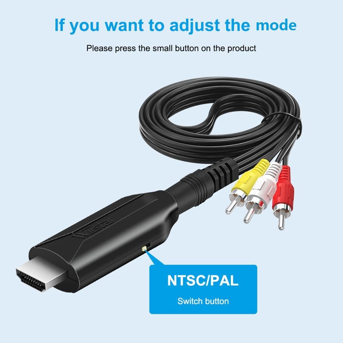 Adaptador HDMI a RCA HDSUNWSTD Full HD 1080p NTSC PAL