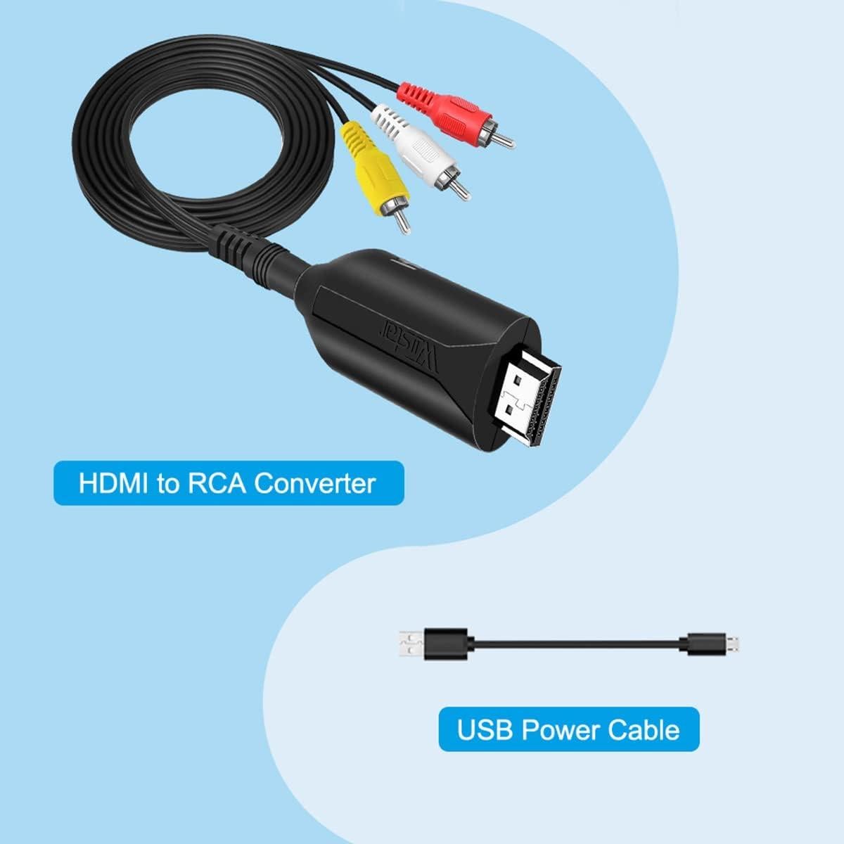 Adaptador HDMI a RCA HDSUNWSTD Full HD 1080p NTSC PAL