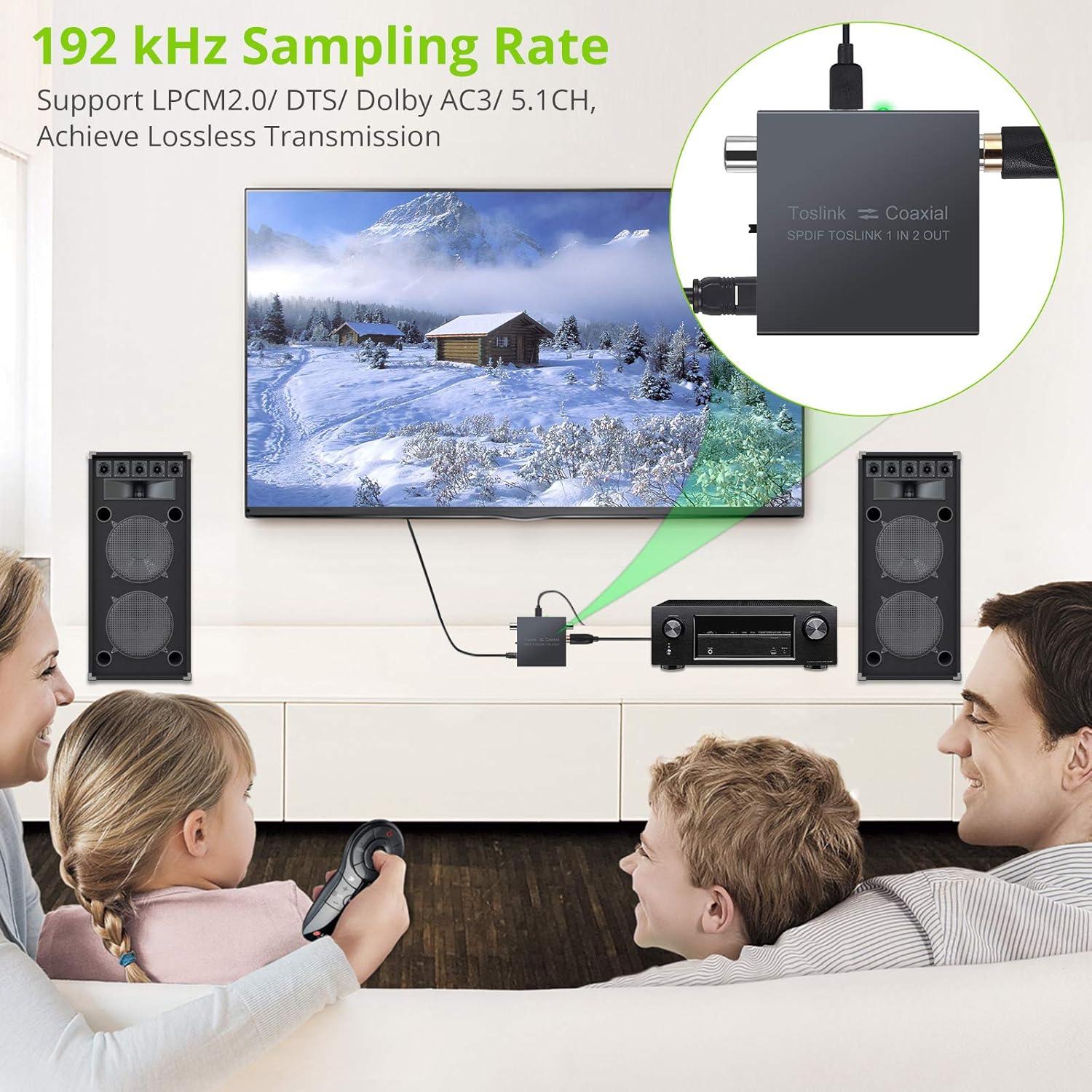 Convertidor Bidireccional Toslink a Coaxial LiNKFOR 192 kHz