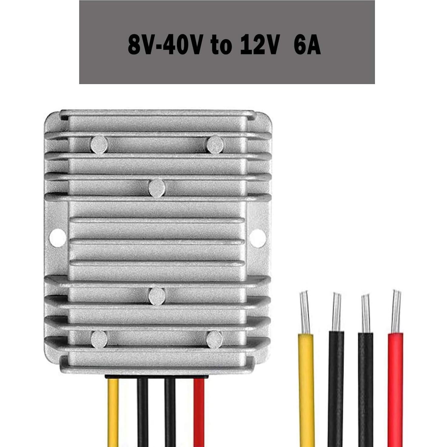 Convertidor de Voltaje Buck Boost 72W 12V 6A IP68 dkplnt