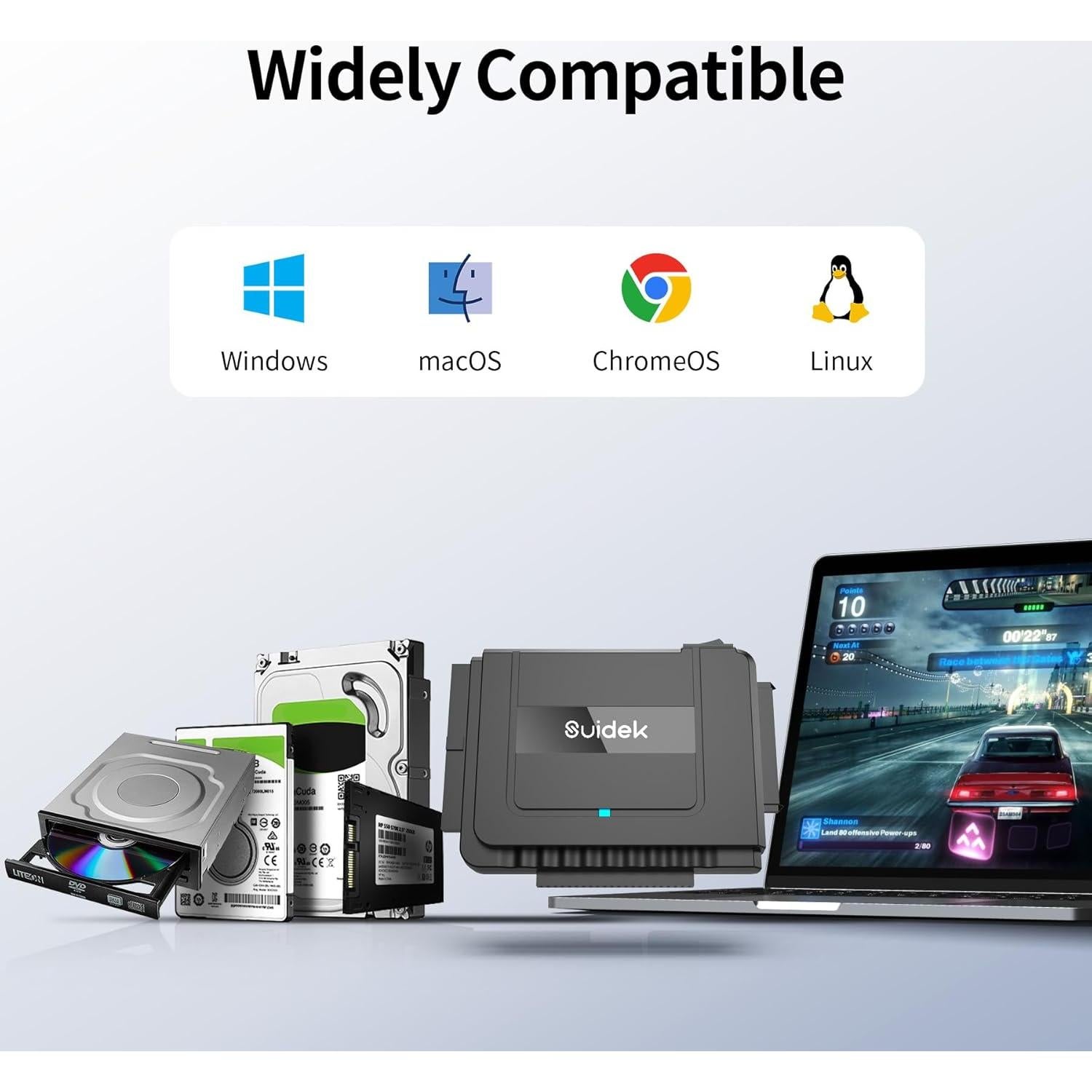 Convertidor USB 3.0 a IDE SATA SUIDEK - Lector HDD/SSD 2.5"/3.5"