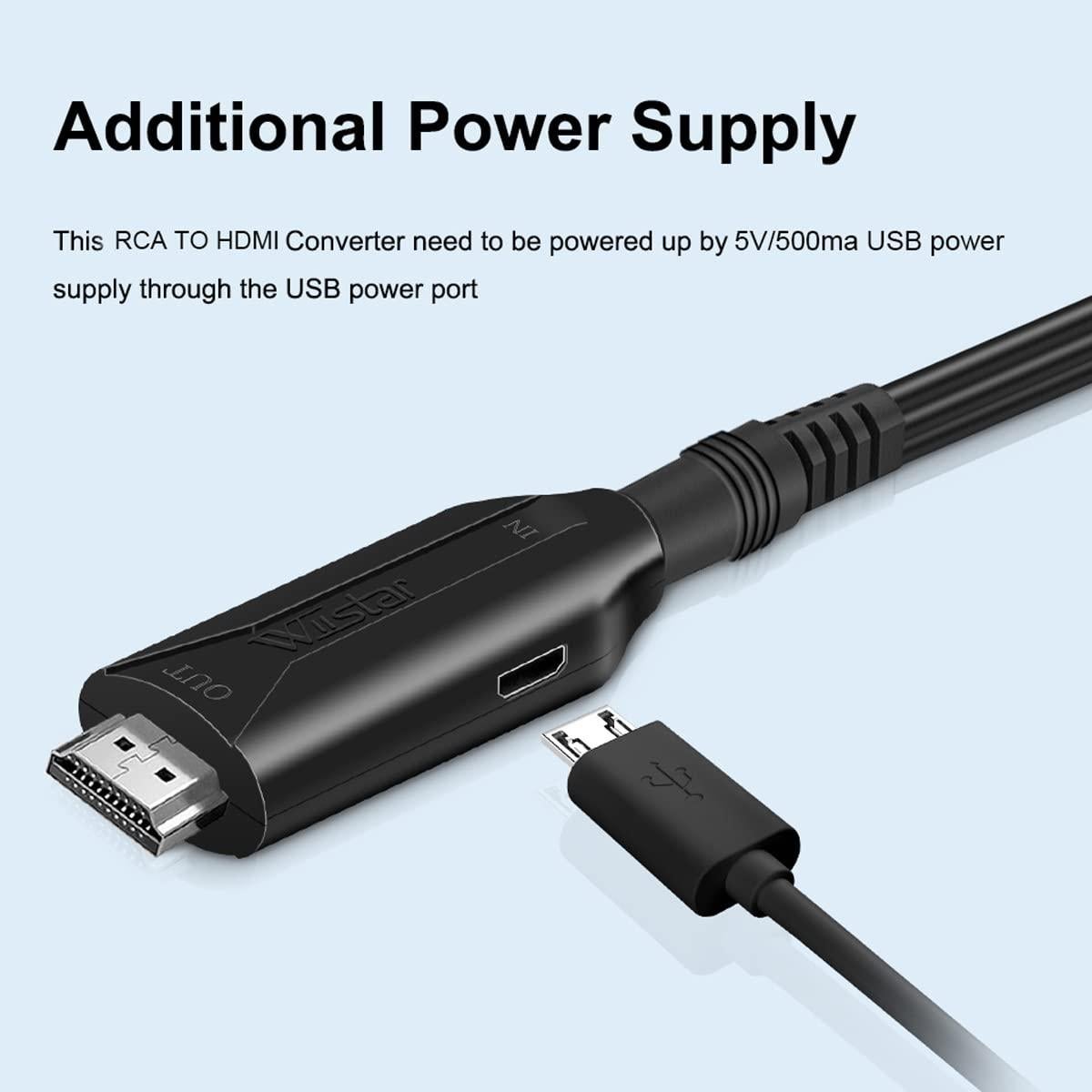 Convertidor RCA a HDMI HDSUNWSTD 1080P para TV y PC