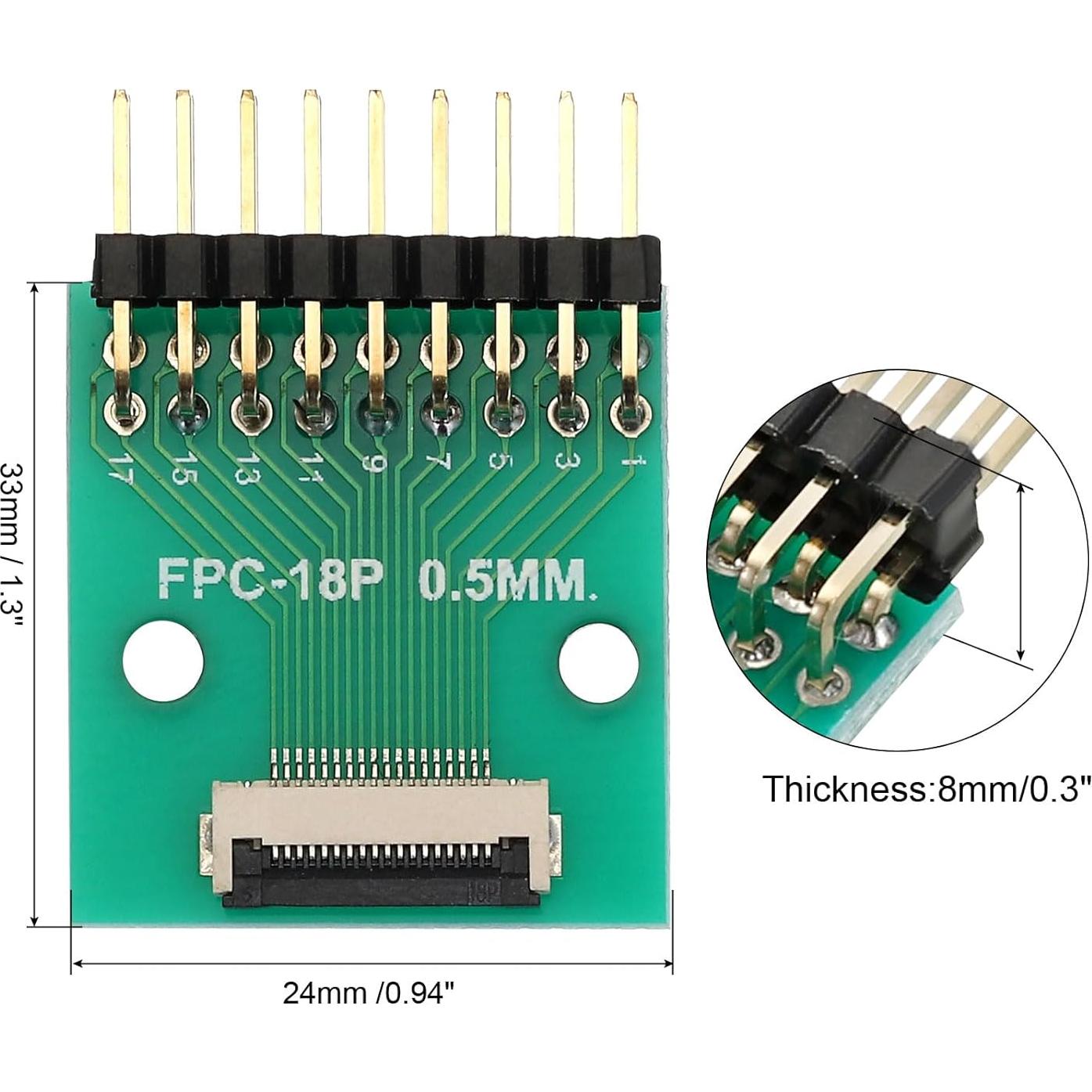 Conector FFC FPC 18 Pines MECCANIXITY 0.5mm a 1.0mm