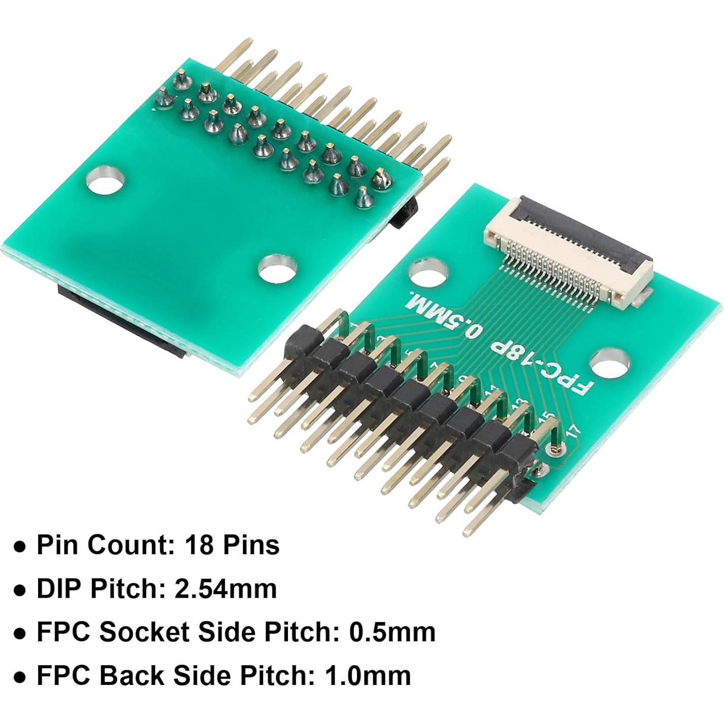 Conector FFC FPC 18 Pines MECCANIXITY 0.5mm a 1.0mm
