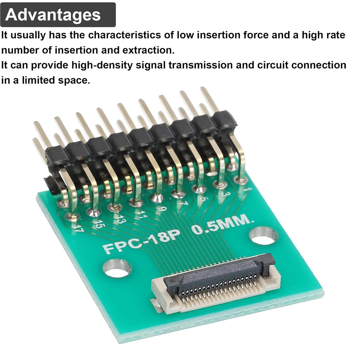 Conector FFC FPC 18 Pines MECCANIXITY 0.5mm a 1.0mm