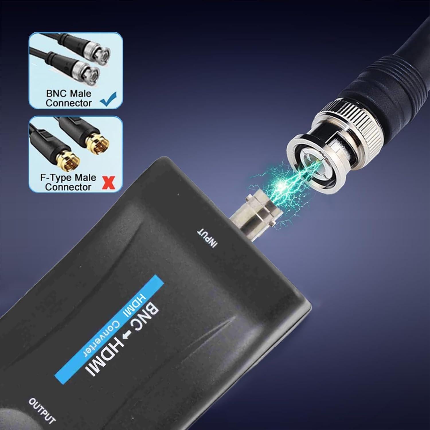 Convertidor BNC a HDMI Lockish 720P/1080P para CCTV