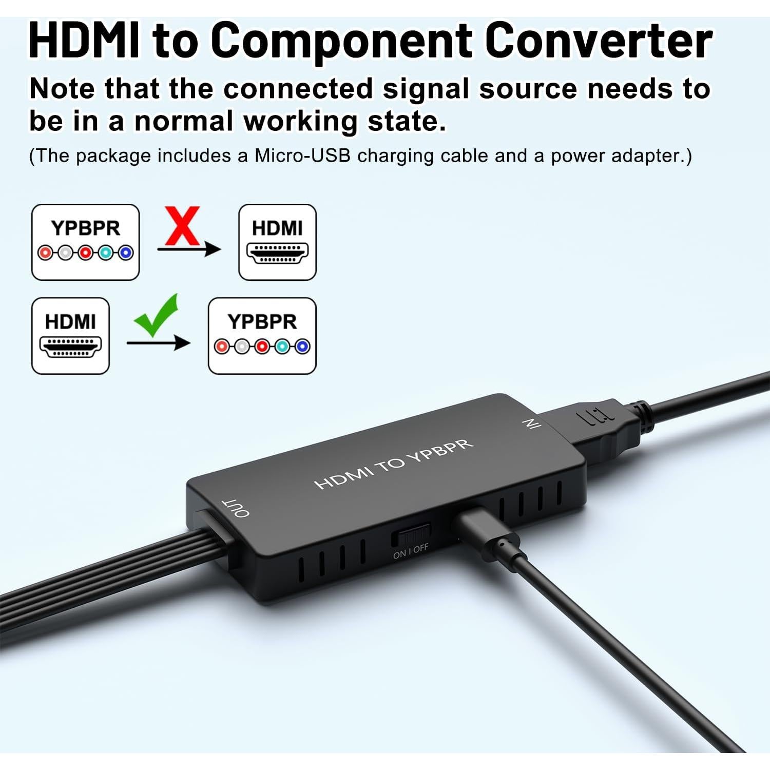 Convertidor HDMI a Componente RuiPuo 1080P YPbPr Audio