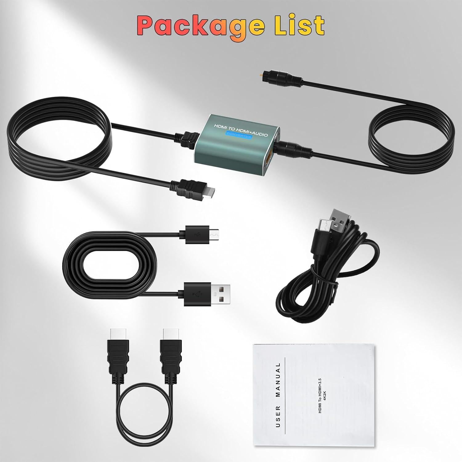 Extractor de Audio HDMI AMANKA 4K a Óptico Toslink SPDIF