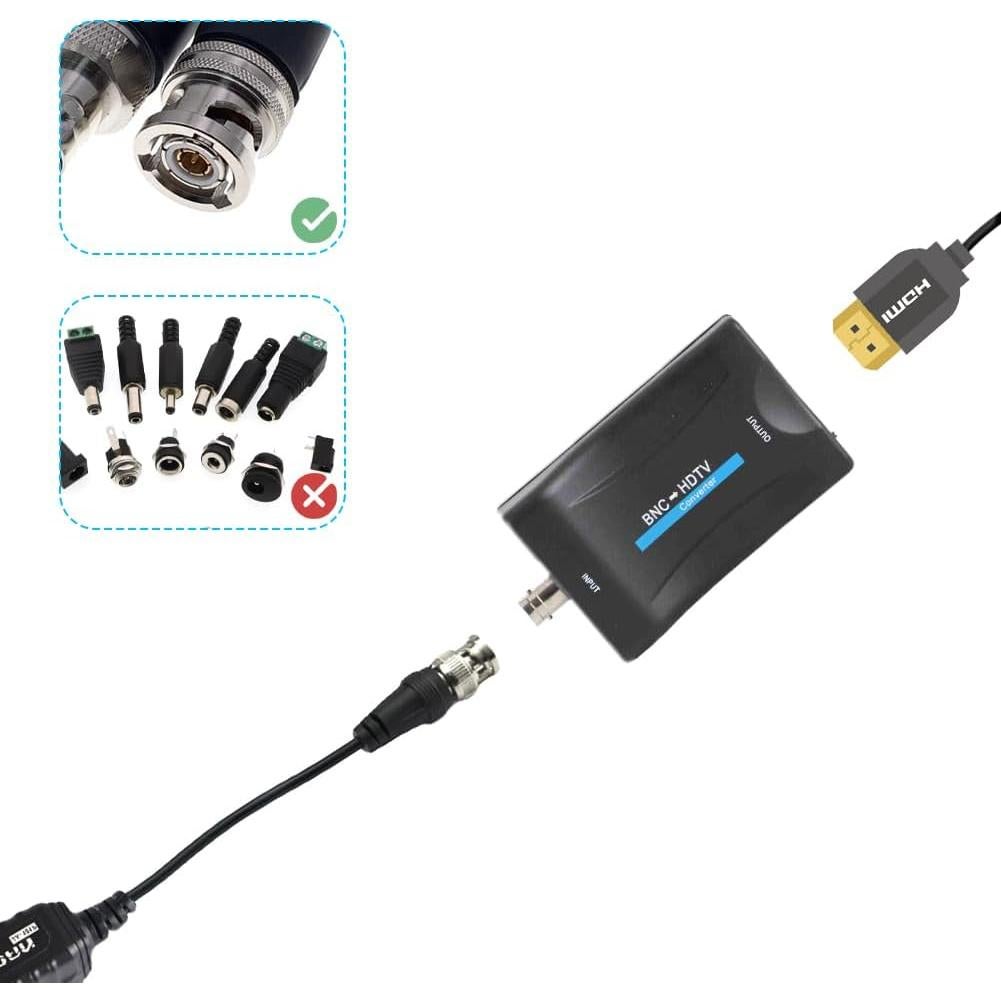 Adaptador BNC a HDMI Femenino 1080P Tinje para CCTV